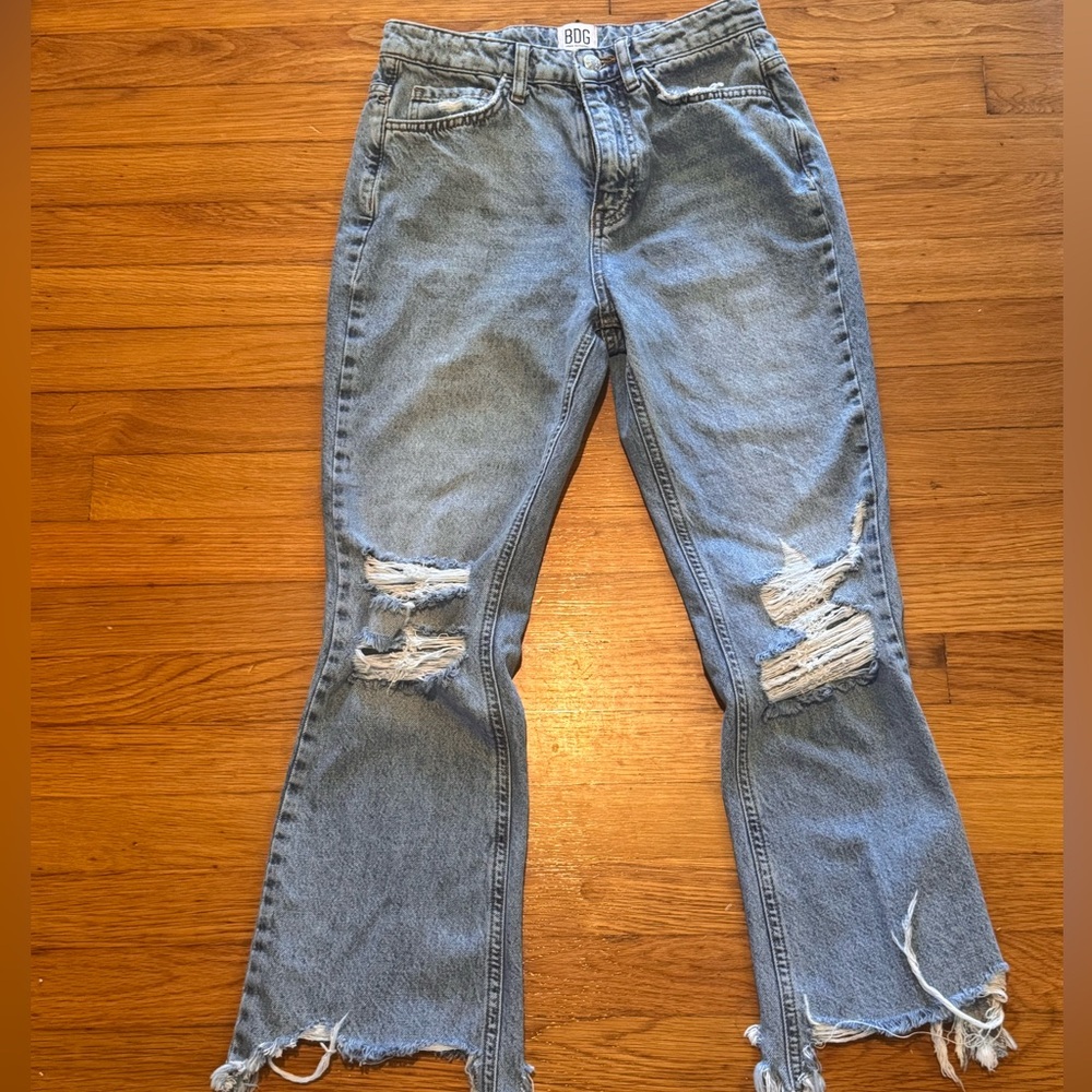 Distressed Light Blue Women's Jeans BDG straight cropped 26